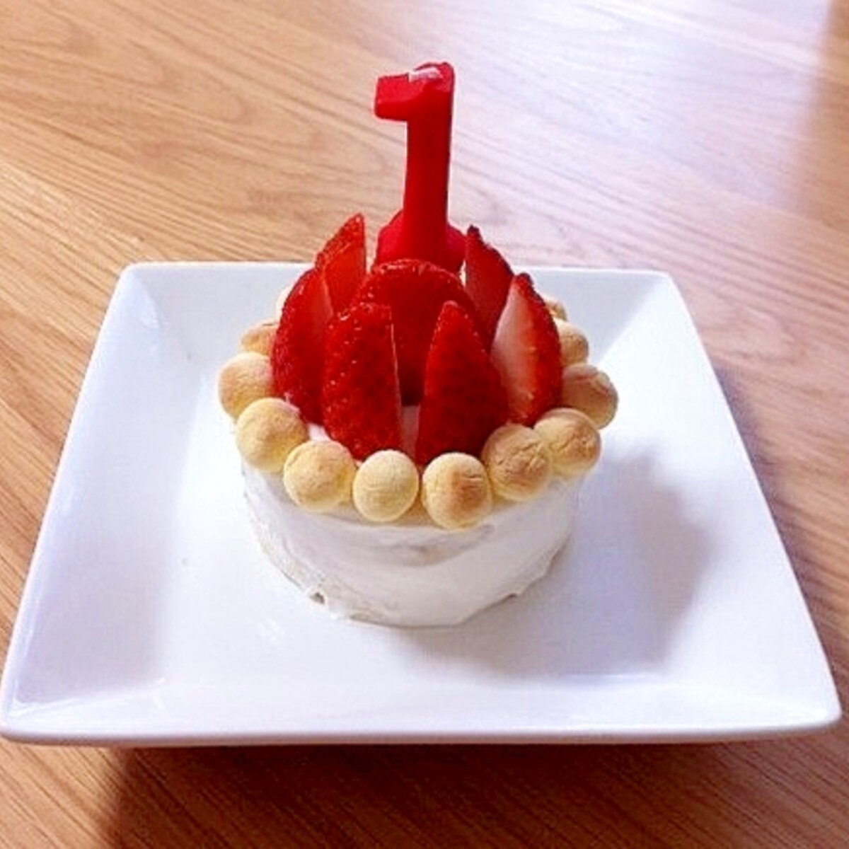 1歳の誕生日に バースデー蒸しケーキ レシピ 作り方 By も る す け 楽天レシピ